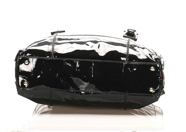 サルヴァトーレフェラガモ ガンチーニ DY-21 7471 ブラック 黒 エナメル ハンドバッグ ショルダーバッグ 2WAY レディース Salvatore Ferragamo 中古