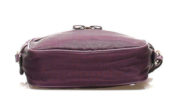 サルヴァトーレフェラガモ ヴァラリボン AU-21/0172 パープル ナイロン ショルダーバッグ レディース Salvatore Ferragamo 中古