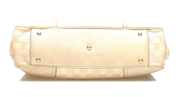 グッチ シマ 163805 アイボリー レザー トートバッグ レディース GUCCI 中古