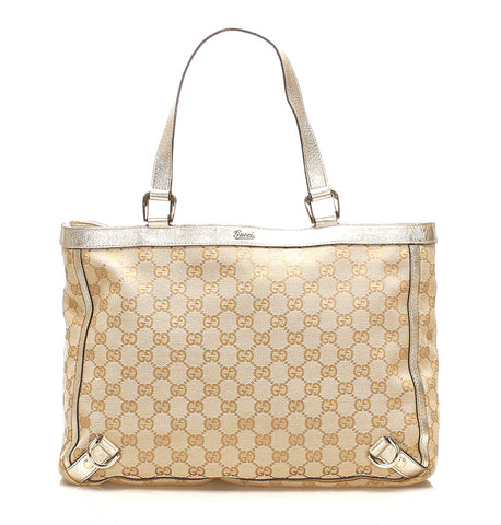 グッチ GGキャンバス アビー 170004 ベージュ ゴールド キャンバス レザー トートバッグ レディース GUCCI 中古