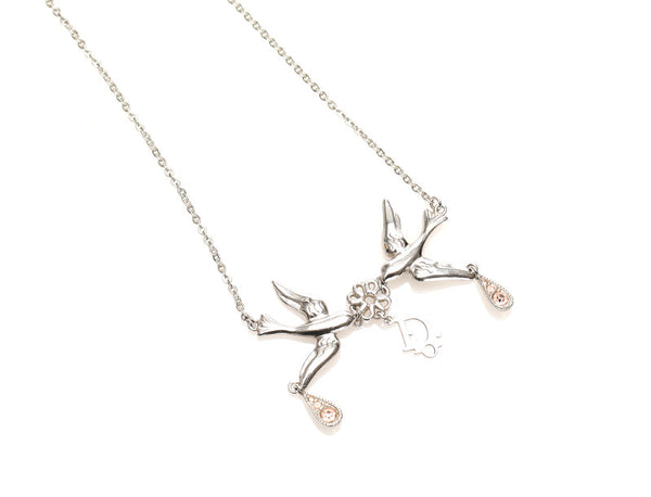 ディオール シルバー メタル 鳥モチーフ ネックレス レディース Dior 中古