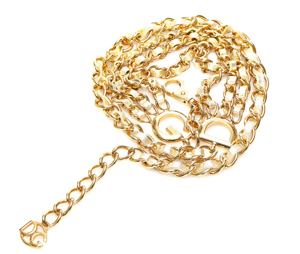 ドルチェアンドガッバーナ チェーン ゴールド メッキ ベルト レディース DOLCE&GABBANA 中古