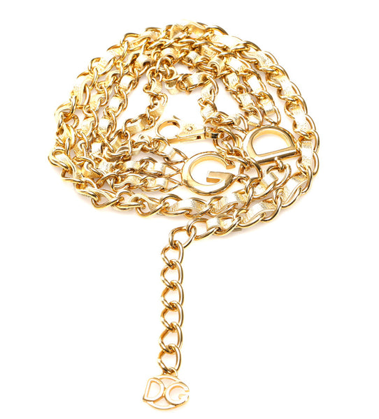 ドルチェアンドガッバーナ チェーン ゴールド メッキ ベルト レディース DOLCE&GABBANA 中古