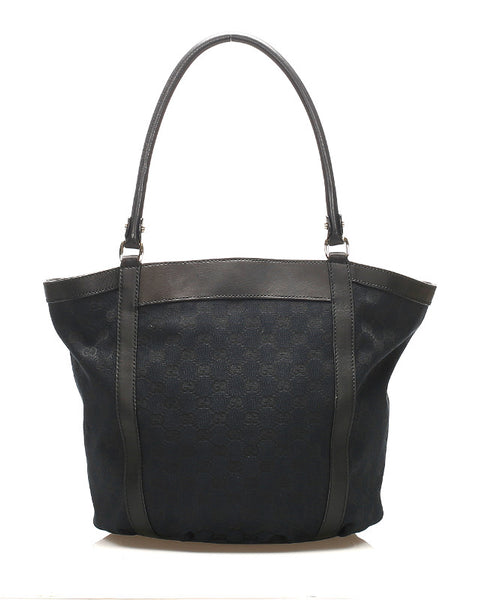 グッチ アビー GGキャンバス 211982 ブラック 黒 キャンバス レザー トートバッグ レディース GUCCI 中古