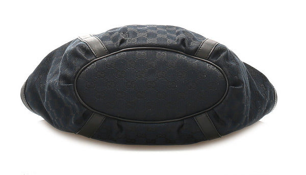 グッチ アビー GGキャンバス 211982 ブラック 黒 キャンバス レザー トートバッグ レディース GUCCI 中古