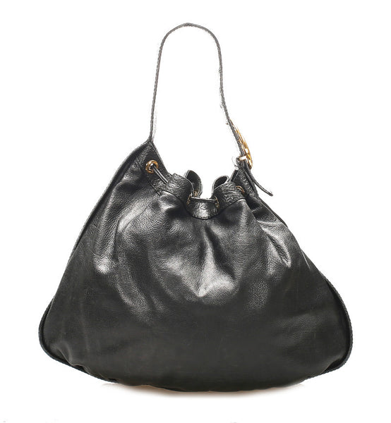 グッチ ソーホー 223951 ブラック レザー ショルダーバッグ レディース GUCCI 中古