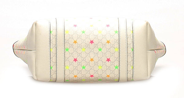 グッチ マイクログッチ スター 297557 ホワイト 白 PVC レザー ハンドバッグ  GUCCI 中古
