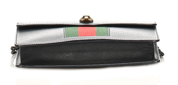 グッチ シェリーライン 431283  ブラック 黒 レザー ショルダーバッグ レディース GUCCI 中古