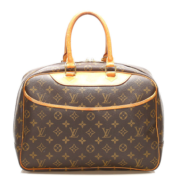ルイ ヴィトン モノグラム ドーヴィル M47270 ブラウン 茶 PVC レザー ハンドバッグ レディース LOUIS VUITTON 中古