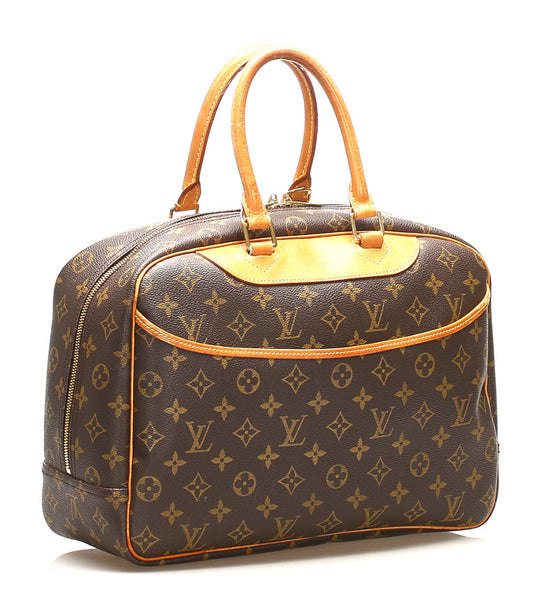 ルイ ヴィトン モノグラム ドーヴィル M47270 ブラウン 茶 PVC レザー ハンドバッグ レディース LOUIS VUITTON 中古