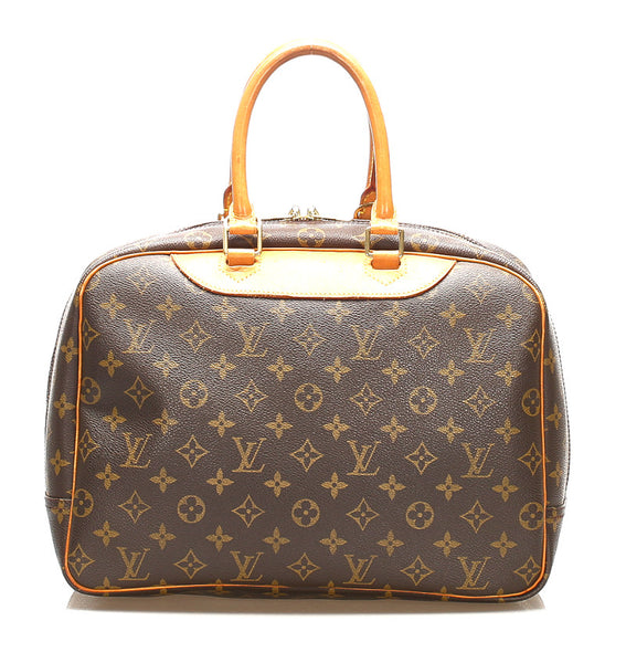 ルイ ヴィトン モノグラム ドーヴィル M47270 ブラウン 茶 PVC レザー ハンドバッグ レディース LOUIS VUITTON 中古