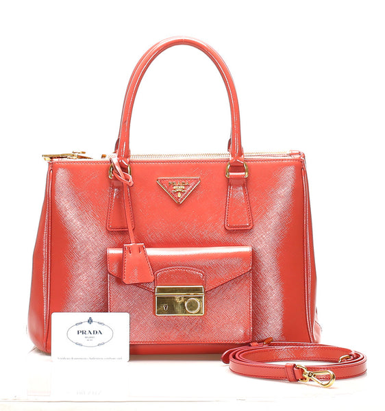 プラダ BN2732 ピンク PVC レザー ハンドバッグ レディース PRADA 中古
