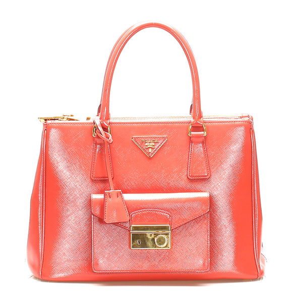 プラダ BN2732 ピンク PVC レザー ハンドバッグ レディース PRADA 中古