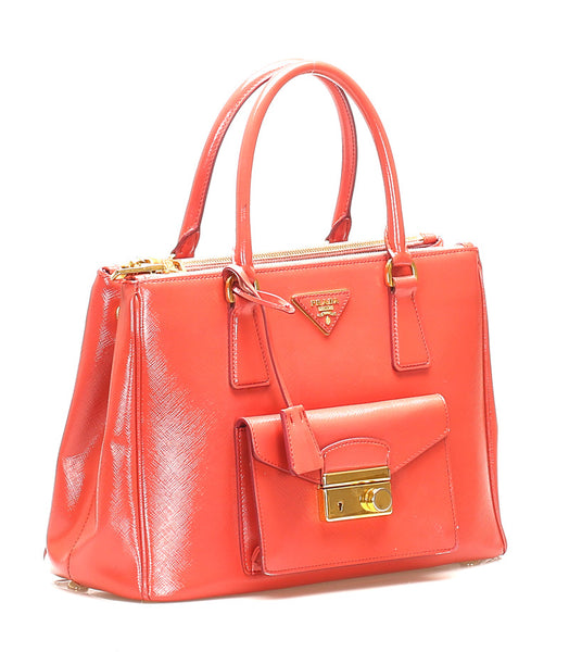プラダ BN2732 ピンク PVC レザー ハンドバッグ レディース PRADA 中古