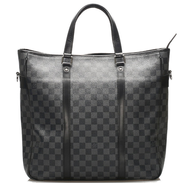 ルイ ヴィトン ダミエグラフィット タダオ N51192 ブラック 黒 PVC レザー トートバッグ メンズ LOUIS VUITTON 中古