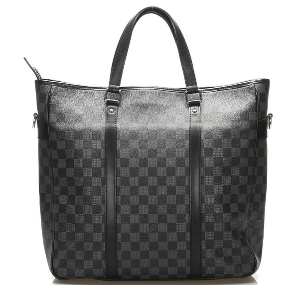 ルイ ヴィトン ダミエグラフィット タダオ N51192 ブラック 黒 PVC レザー トートバッグ メンズ LOUIS VUITTON 中古