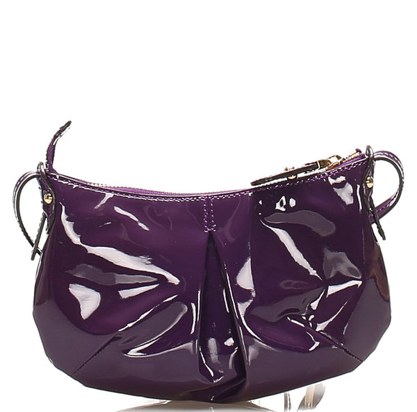 サルヴァトーレフェラガモ ヴァラリボン EZ-21 B642 パープル エナメル 肩掛け ショルダーバッグ レディース Salvatore Ferragamo 【中古】