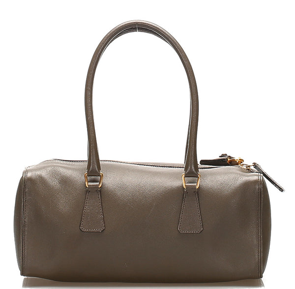 プラダ BR0488 カーキ レザー ボストンバッグ レディース PRADA 中古