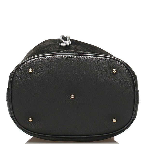 グッチ バンブー 001 2040 657 ブラック 黒 レザー スウェード ショルダーバッグ レディース GUCCI 中古