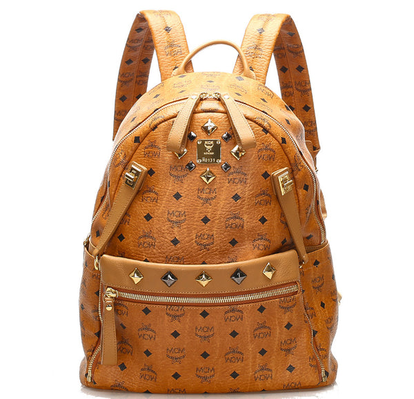 エム シー エム 4SVE79 ブラウン 茶 レザー リュック バックパック ユニセックス MCM 中古