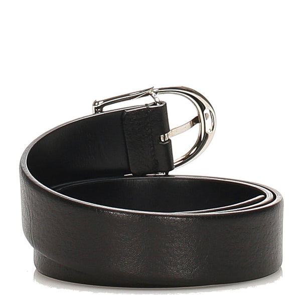 グッチ 138612 ブラック 黒 レザー ベルト レディース GUCCI 中古