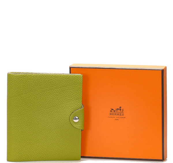 エルメス グリーン トリヨンクレマンス 手帳カバー ユニセックス HERMES 中古
