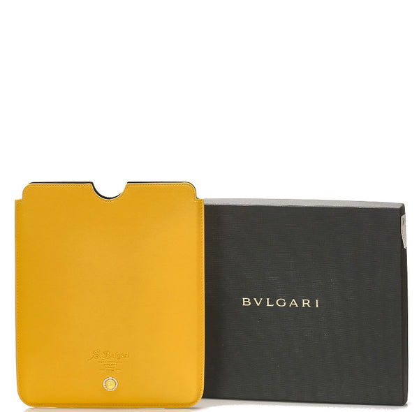 ブルガリ イエロー レザー ipadケース ユニセックス BVLGARI 【中古】