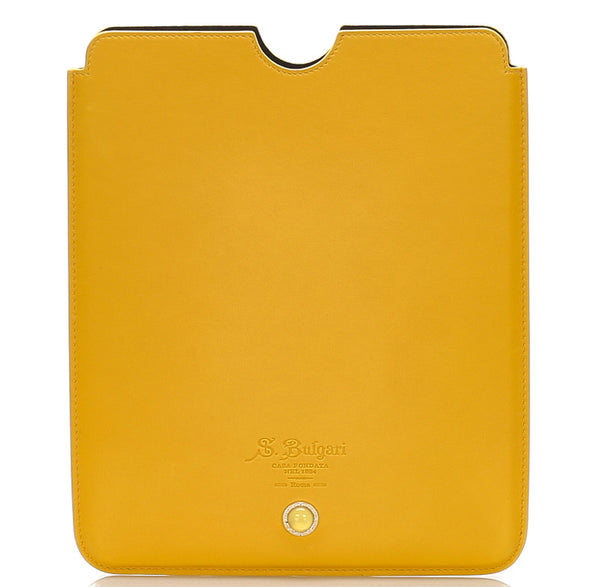ブルガリ イエロー レザー ipadケース ユニセックス BVLGARI 【中古】