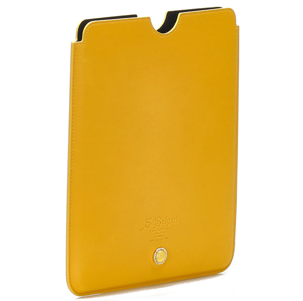 ブルガリ イエロー レザー ipadケース ユニセックス BVLGARI 【中古】