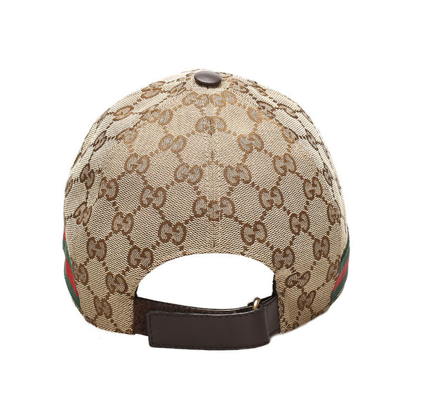 グッチ シェリーライン GGキャンバス 200035 202291 ブラウン 茶 キャンバス レザー キャップ ユニセックス GUCCI 中古