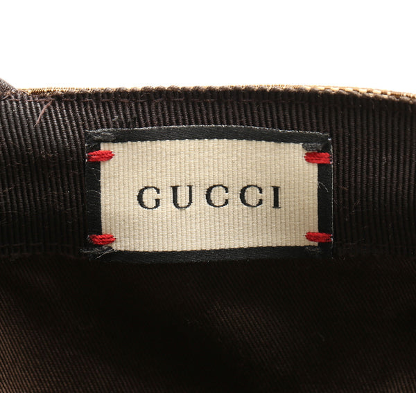 グッチ シェリーライン GGキャンバス 200035 202291 ブラウン 茶 キャンバス レザー キャップ ユニセックス GUCCI 中古