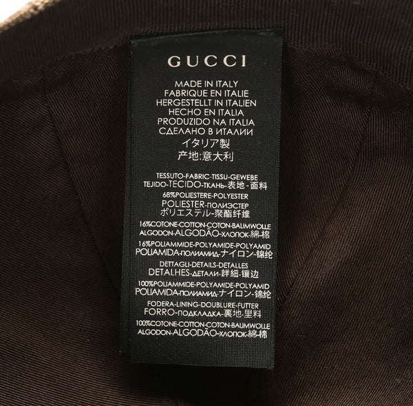 グッチ シェリーライン GGキャンバス 200035 202291 ブラウン 茶 キャンバス レザー キャップ ユニセックス GUCCI 中古