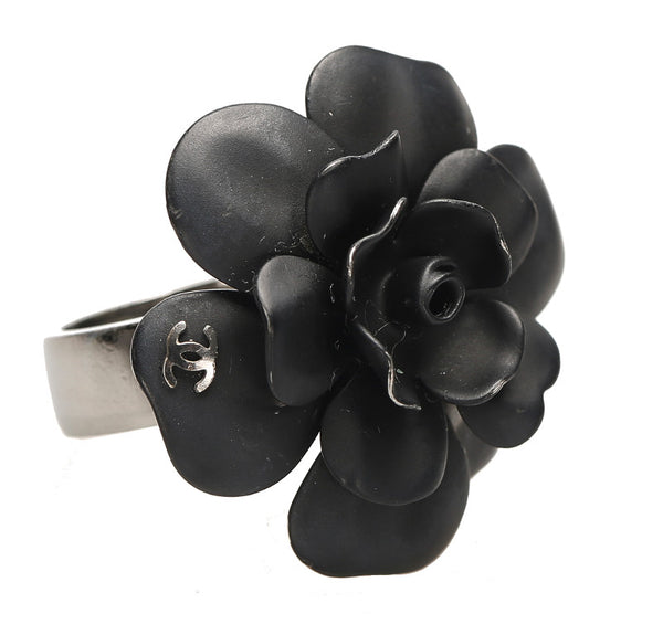 シャネル 03 A シルバー メタル フラワーモチーフ リング 指輪 レディース CHANEL 13.5号 中古