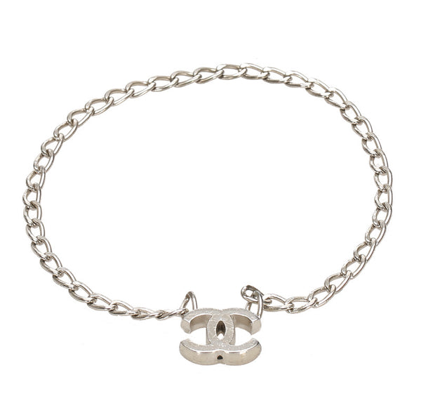 シャネル 03 A シルバー メタル ココマーク アンクレット レディース CHANEL 中古