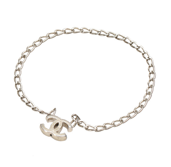 シャネル 03 A シルバー メタル ココマーク アンクレット レディース CHANEL 中古