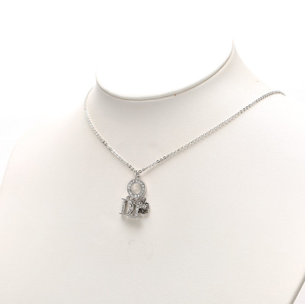 ディオール シルバー メタル ネックレス レディース Dior 中古