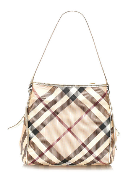 バーバリー ノバチェック ベージュ PVC トートバッグ レディース BURBERRY 中古