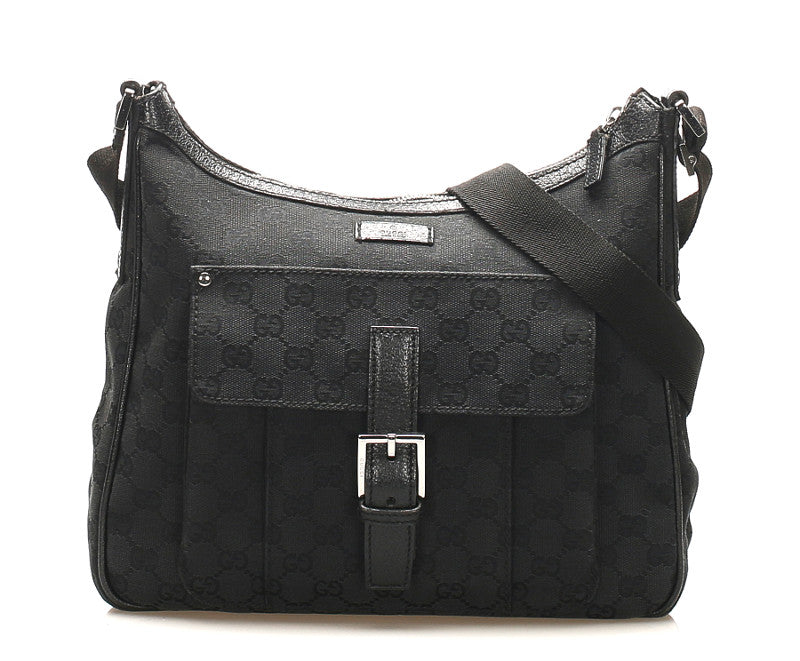 グッチ GGキャンバス 114272  ブラック 黒 キャンバス 肩掛け ショルダーバッグ レディース GUCCI 中古