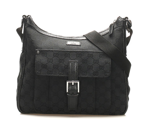 グッチ GGキャンバス 114272  ブラック 黒 キャンバス 肩掛け ショルダーバッグ レディース GUCCI 中古