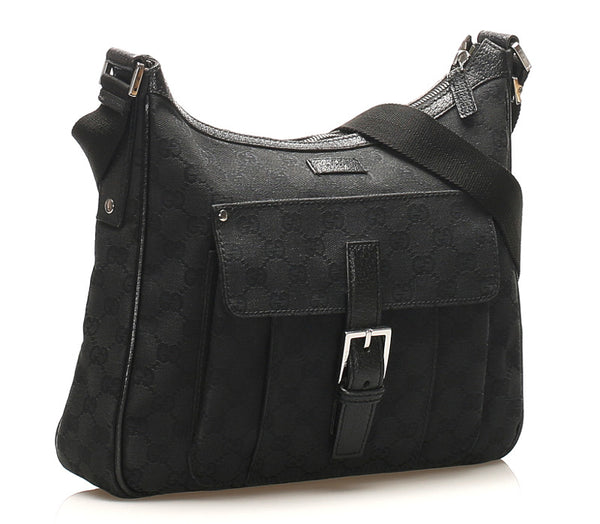 グッチ GGキャンバス 114272  ブラック 黒 キャンバス 肩掛け ショルダーバッグ レディース GUCCI 中古