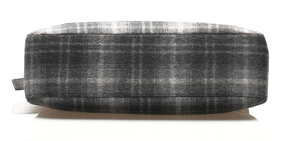 サルヴァトーレフェラガモ チェック D21 9667 グレー ウール レザー 肩掛け ショルダーバッグ レディース Salvatore Ferragamo 中古