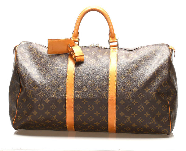 ルイ ヴィトン モノグラム キーポル50 M41426 ブラウン 茶 PVC レザー ボストンバッグ ユニセックス LOUIS VUITTON 中古