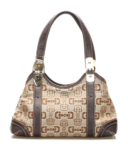 グッチ 145761 ブラウン キャンバス レザー トートバッグ レディース GUCCI 中古