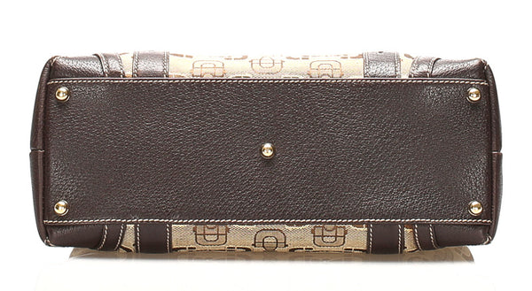 グッチ 145761 ブラウン キャンバス レザー トートバッグ レディース GUCCI 中古