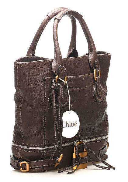 クロエ パディントン ブラウン 茶 レザー トートバッグ レディース Chloe 中古