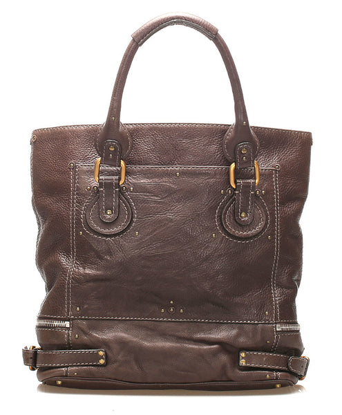クロエ パディントン ブラウン 茶 レザー トートバッグ レディース Chloe 中古