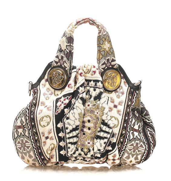 グッチ ヒステリア 203486 ピンクベージュ キャンバス ハンドバッグ ショルダーバッグ 2WAY レディース GUCCI 中古