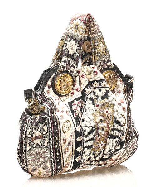 グッチ ヒステリア 203486 ピンクベージュ キャンバス ハンドバッグ ショルダーバッグ 2WAY レディース GUCCI 中古