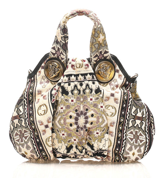 グッチ ヒステリア 203486 ピンクベージュ キャンバス ハンドバッグ ショルダーバッグ 2WAY レディース GUCCI 中古