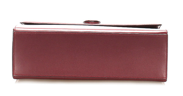 カルティエ マスト ワインレッド レザー ハンドバッグ レディース CARTIER 中古